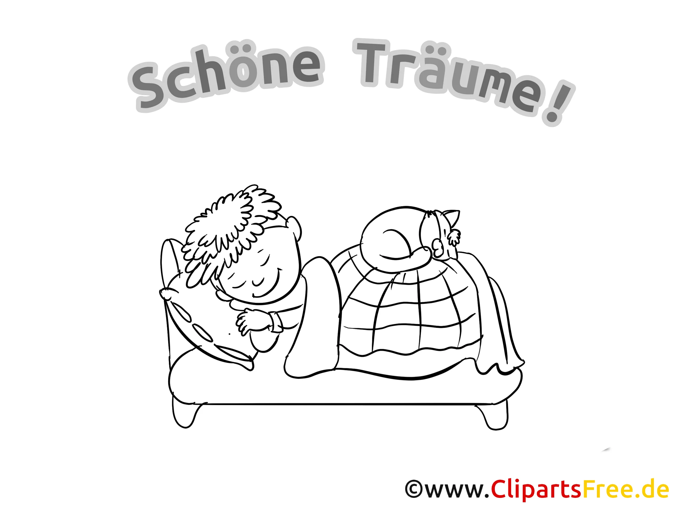 Gutenacht Karte zum Download und Ausmalen