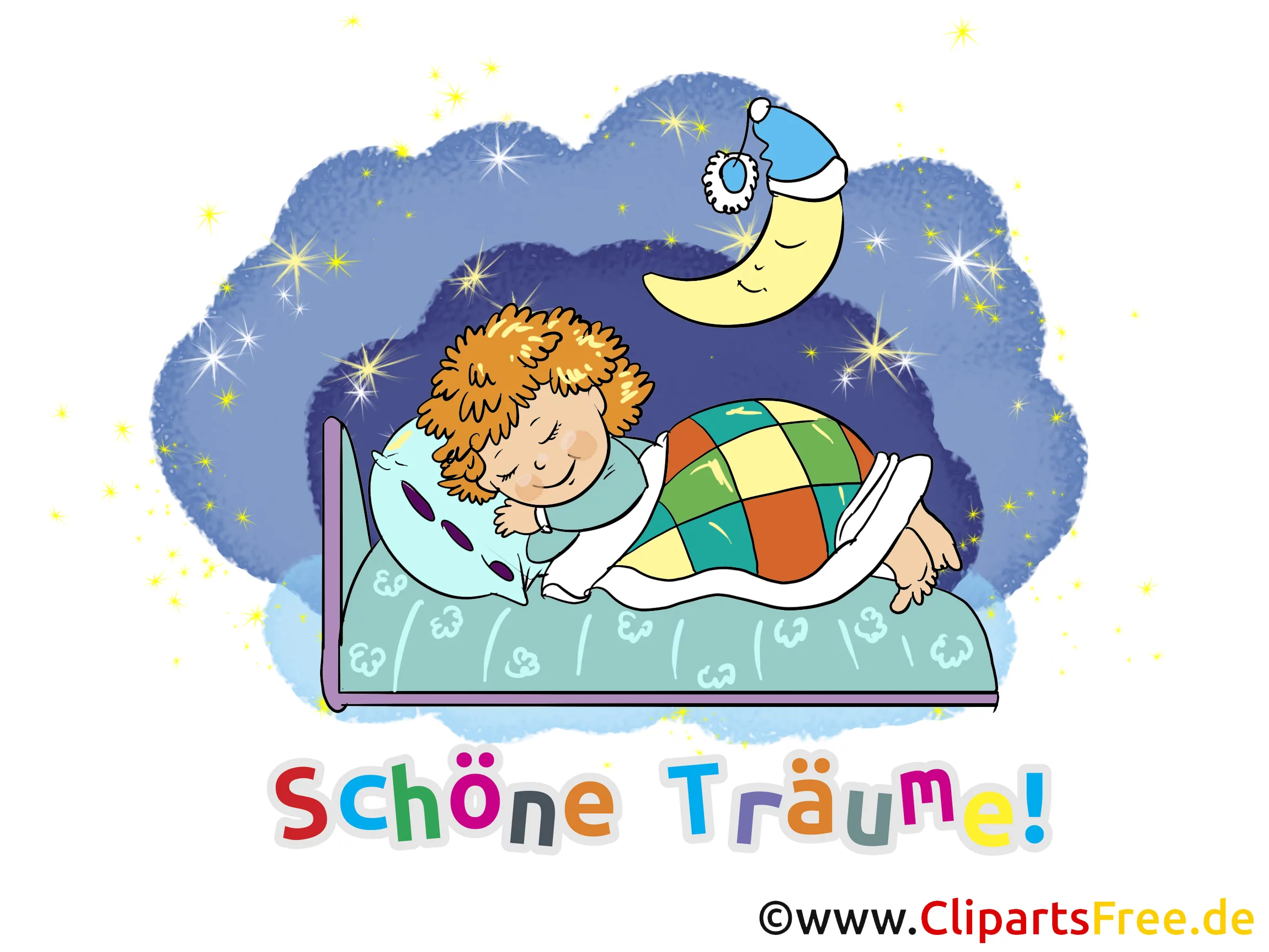 Karte gute Nacht GB Bild, Cartoon, Grafik, Illustration gratis