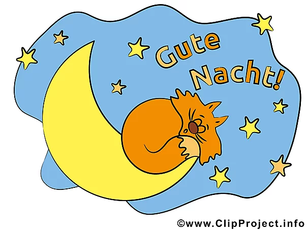 Katze auf dem Mond Clipart