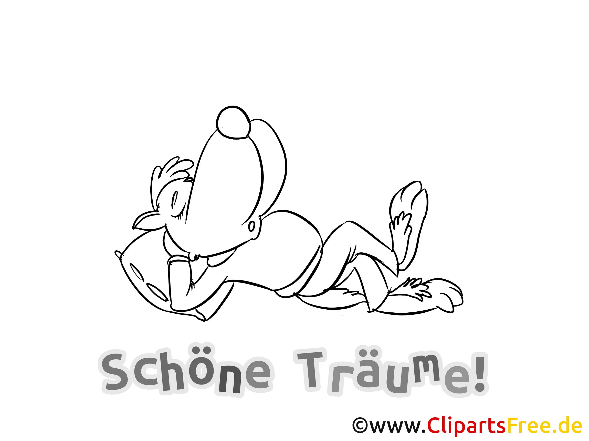 Schlaf schön Bild zum Download und Ausmalen