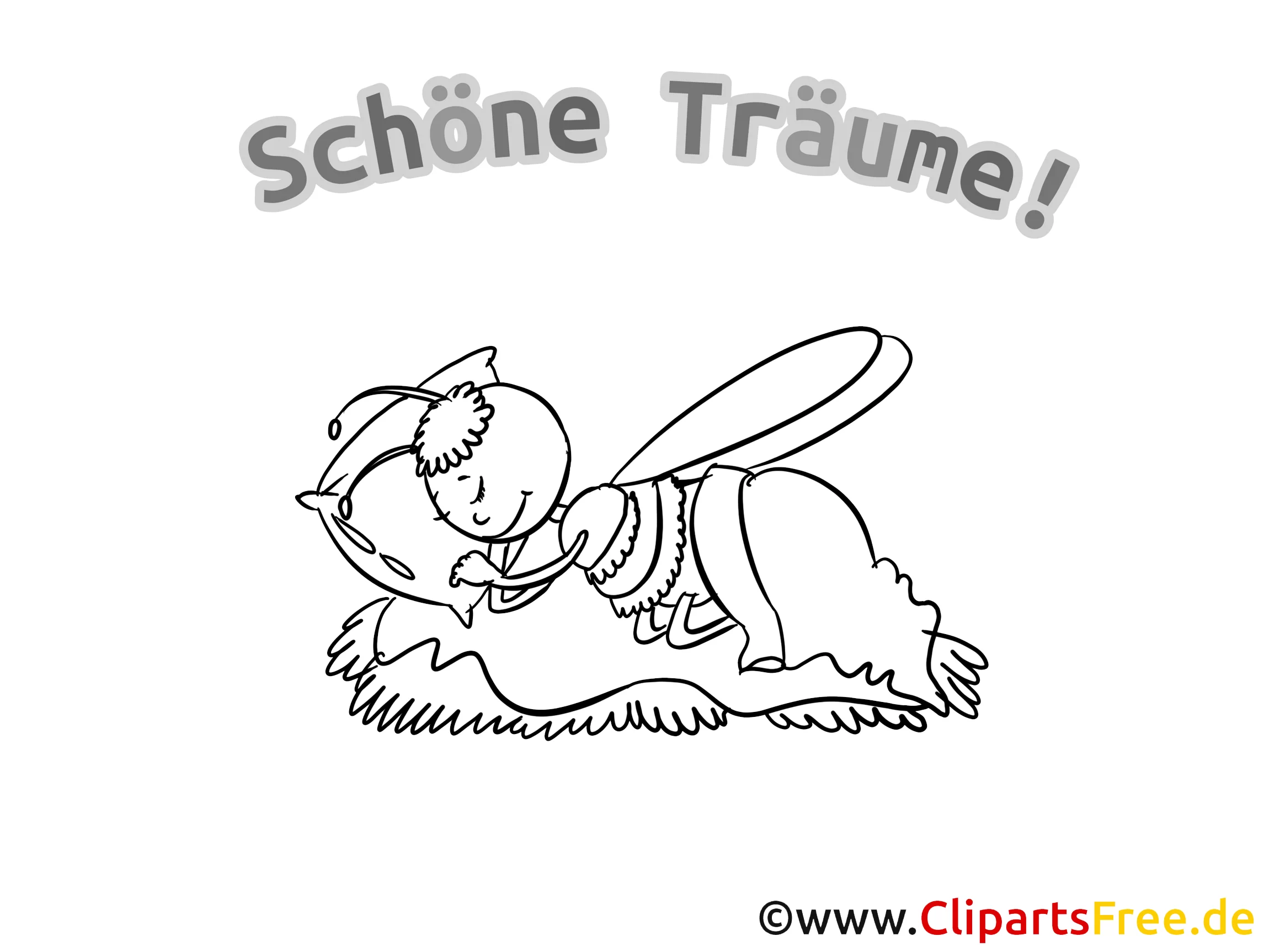 Schöne Träume Ausmalbild zum Download und Ausmalen