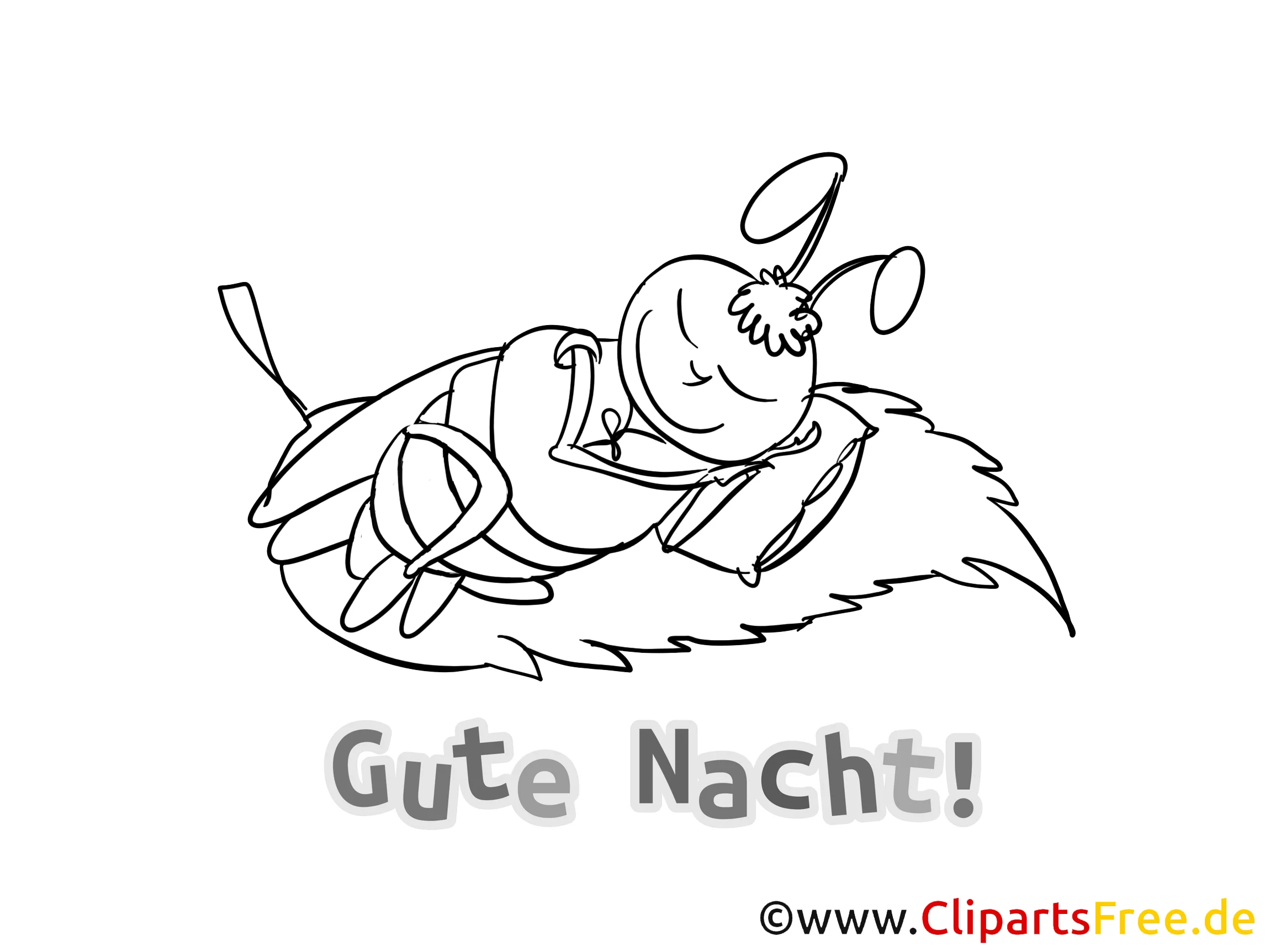 Schöne Träume mein Schatz Bild zum Ausmalen