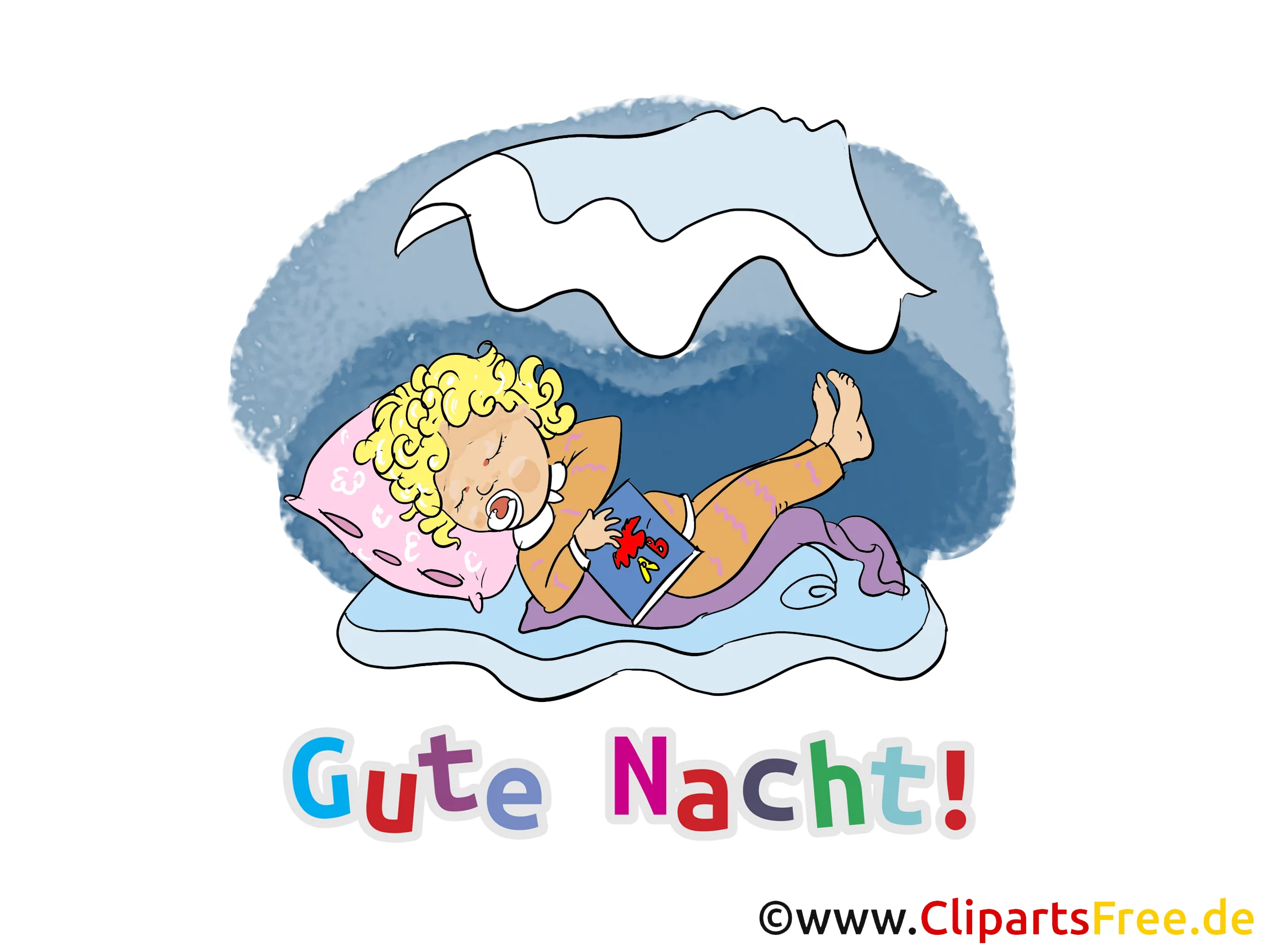 Träum schön Karte, GB Bild, Cartoon, Grafik gratis