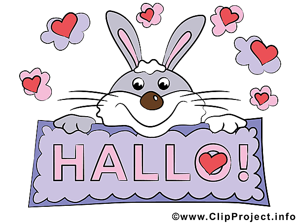 Bild Hallo - Clipart Hase Bild Hallo - Clipart Hase