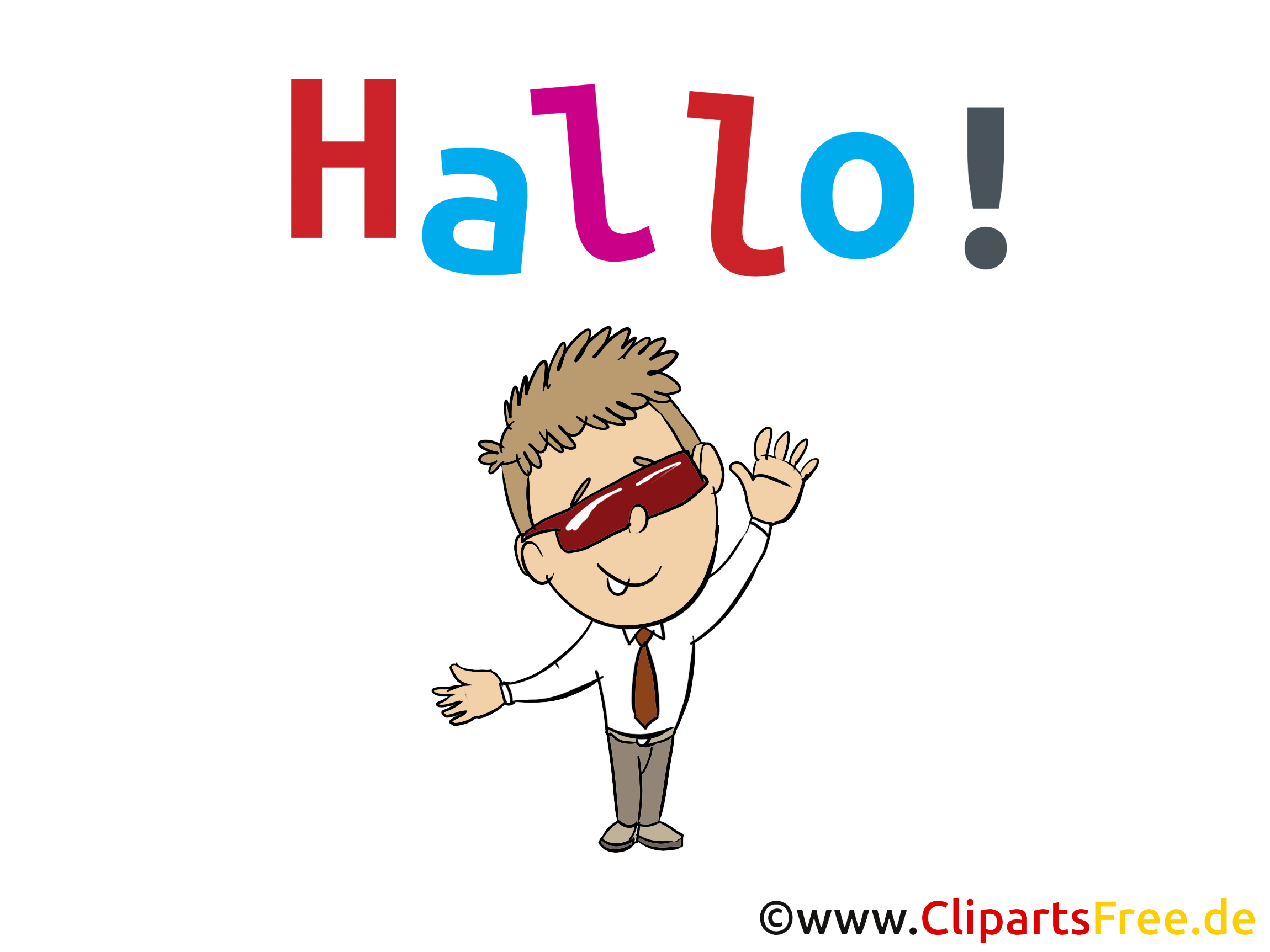 Hallo sagen Grusskarte, Bild, Clip Art, Cartoon