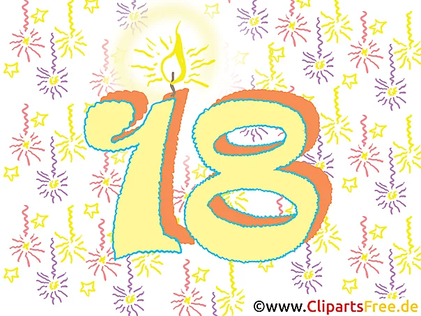 18 Geburtstag Karten und Cliparts