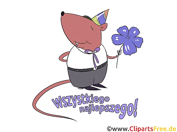 Alles Gute auf Polnisch Clipart, Glückwunschkarte, Illustration