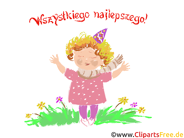 Alles Gute auf Polnisch Glückwunschkarte für Kinder