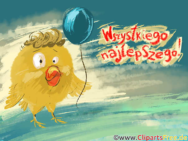 Alles Gute auf Polnisch Illustration, Bild, e-Card
