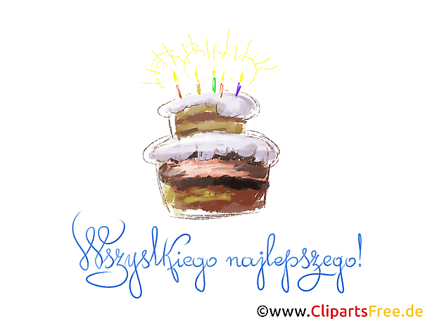 Happy Birthday in Polish picture with cake