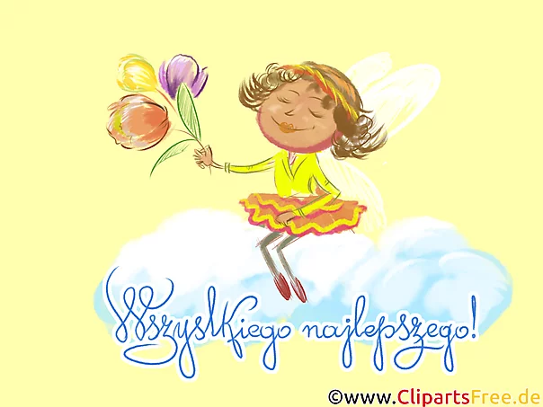 Alles Gute zum Geburtstag auf Polnisch Clipart
