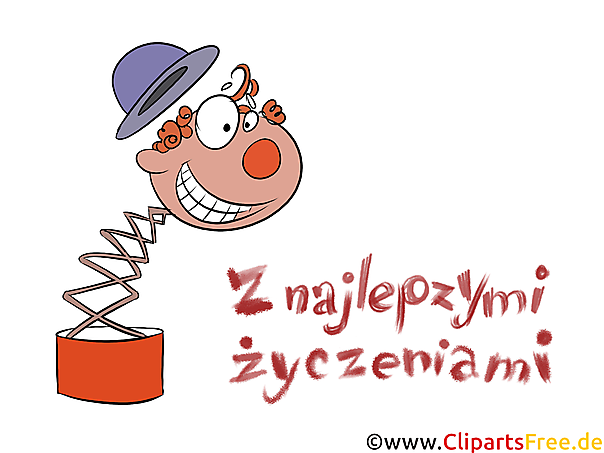 Clown Clipart - Alles Gute auf Polnisch