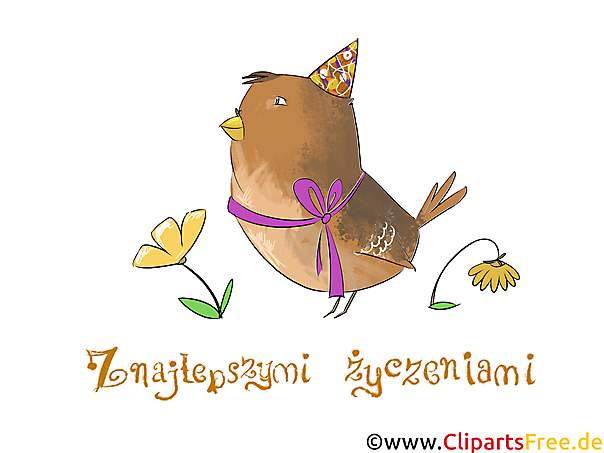 Glückwunschkarte zum Geburtstag auf Polnisch