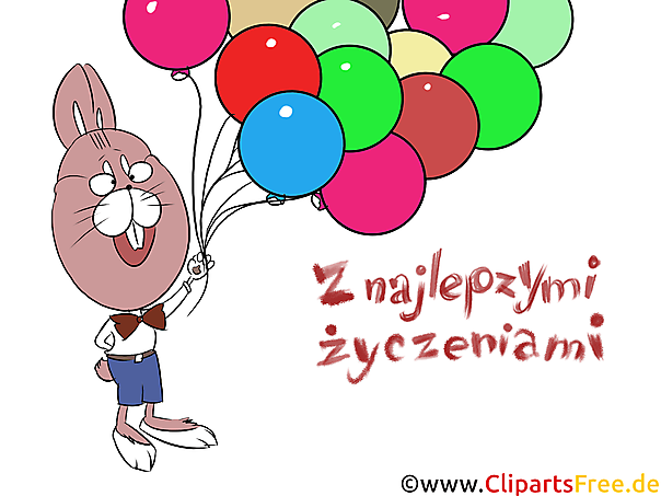 Herzliche Glückwünsche zum Geburtstag auf Polnisch Clipart, Bild