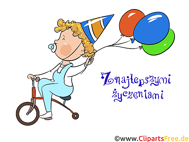 Kindergeburtstag Glückwunsch auf Polnisch - Cliparts kostenlos