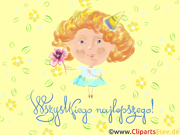 Schöne Karte Alles Gute auf Polnisch