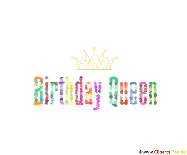 Birthday Queen Text in Regenbogenfarben