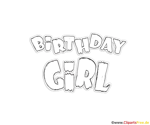Buchstaben zum Drucken und Ausmalen Birthday Girl
