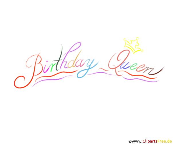 Handlettering Birthday Queen bunt