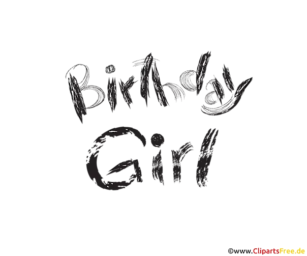 Font fødselsdag pige sort og hvid