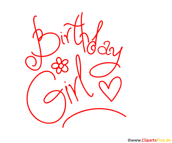 Schriftzug Birthday Girl mit Herzchen zum Geburtstag