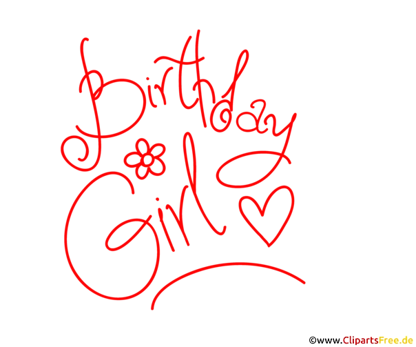 Schriftzug Birthday Girl mit Herzchen zum Geburtstag