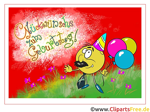 Bunte Glückwunschkarte zum Geburtstag