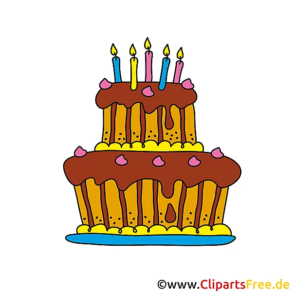 Clip Art zum Geburtstag - Geburtstagstorte Cartoon