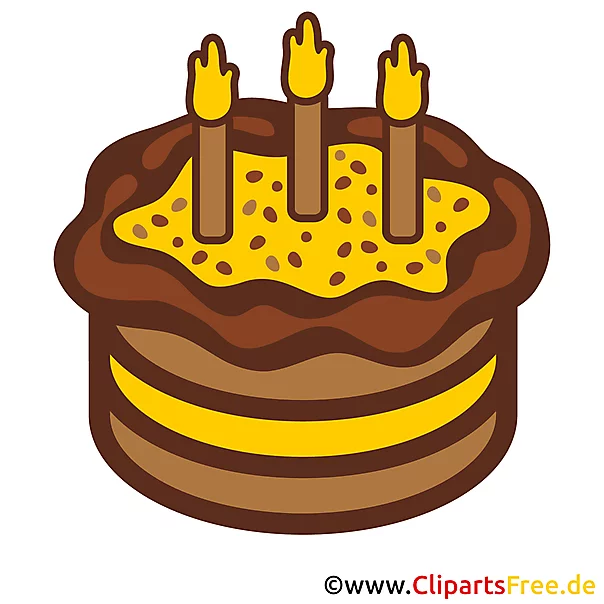 Clipart zum Geburtstag - Kuchen zum 3 Geburtstag