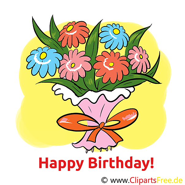 E Karte zum Geburtstag mit Blumenstrauss