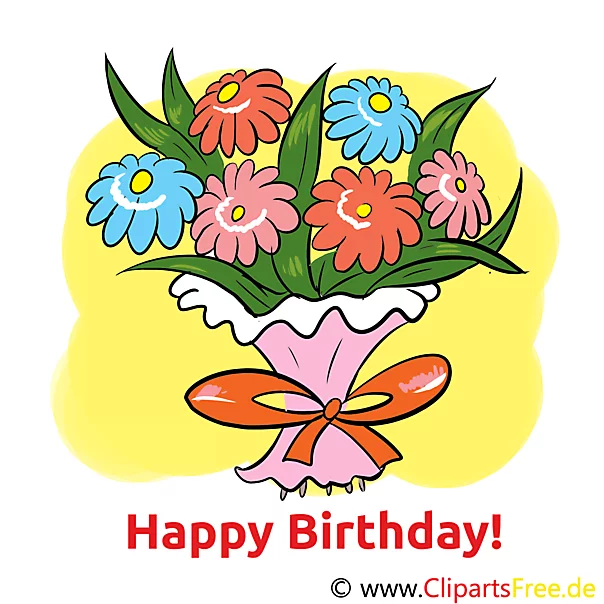 E Karte zum Geburtstag mit Blumenstrauss