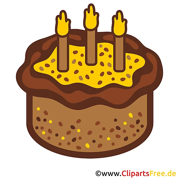 Einladung zum Geburtstag selbst gestalten - Clipart Geburtstagskuchen