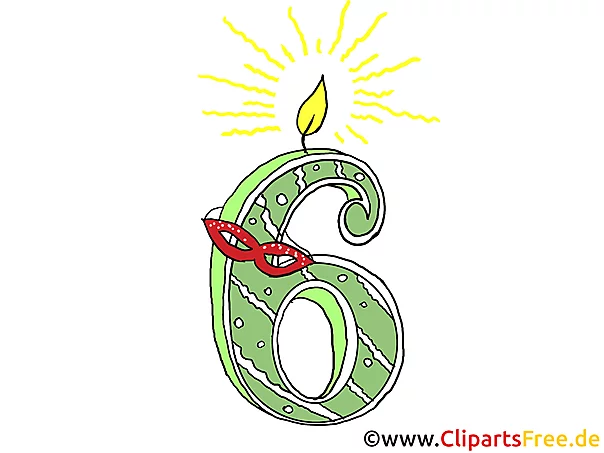 Geburtstag 6 Jahren - Clipart zum Geburtstag