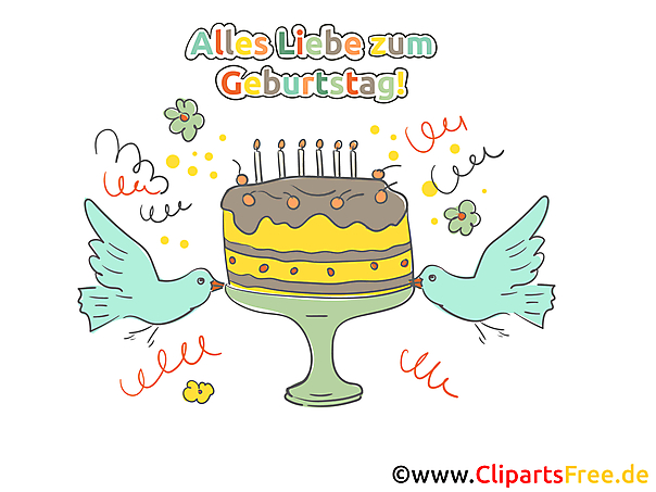 Geburtstagstorte Mit Kerzen Clipart Karte Zum Drucken
