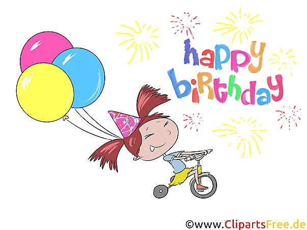 Geburtstagswünsche für Mädchen - Clipart-Bilder zum Geburtstag
