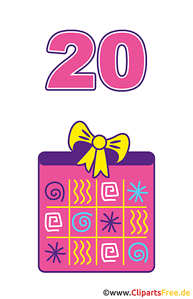 Geschenk zum 20 Geburtstag Clipart gratis Geschenk zum 20 Geburtstag Clipart gratis
