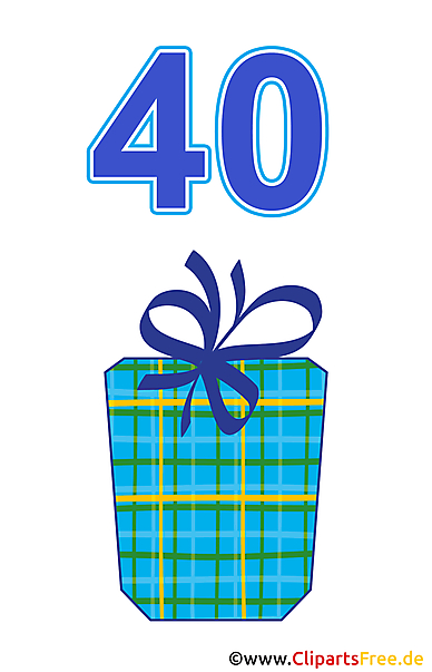 Geschenk zum 40 Geburtstag Clipart gratis Geschenk zum 40 Geburtstag Clipart gratis