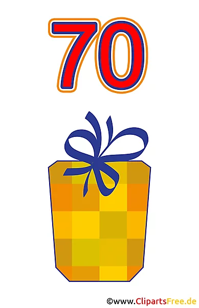 Geschenk zum 70 Geburtstag Clipart gratis