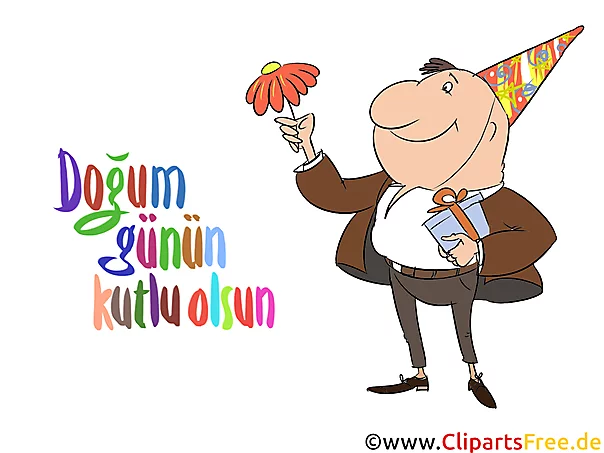 Alles Gute zum Geburtstag auf Türkisch, Bild, Illustration, e-Card