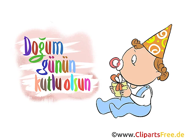 Baby Glückwunsch auf Türkisch, Clipart, Bild, Illustration