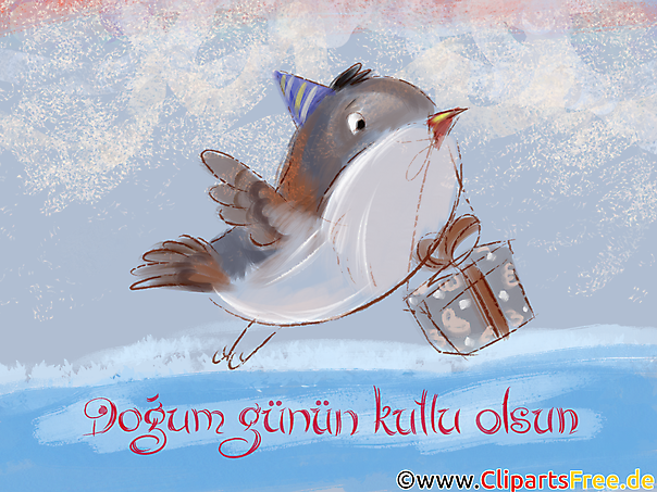 Herzlichen Glückwunsch zum Geburtstag auf Türkisch Clipart, Bild