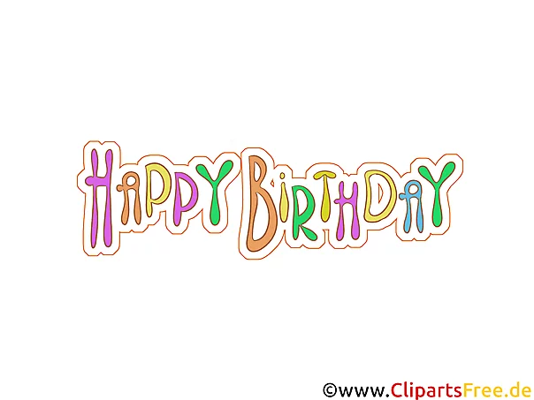 Bunte Buchstaben Happy Birthday Bild zum Herunterladen