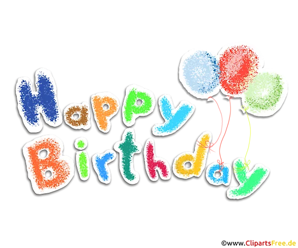 Clip Art Happy Birthday Buchstaben mit  Luftballons
