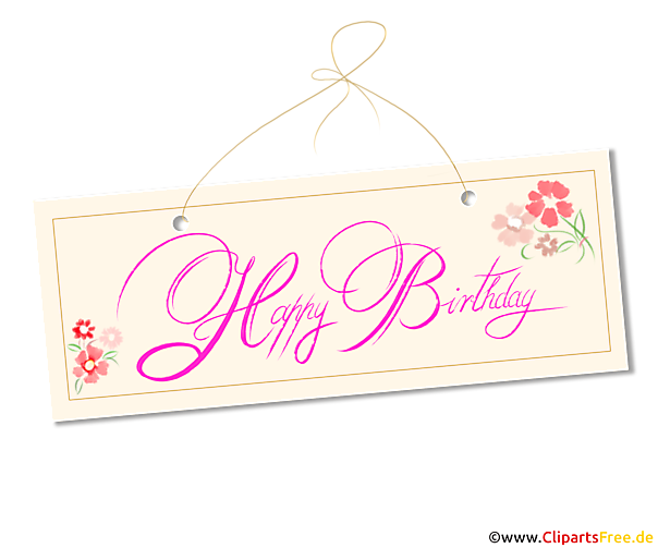 Happy Birthday Handlettering als Grusskarte zum Drucken