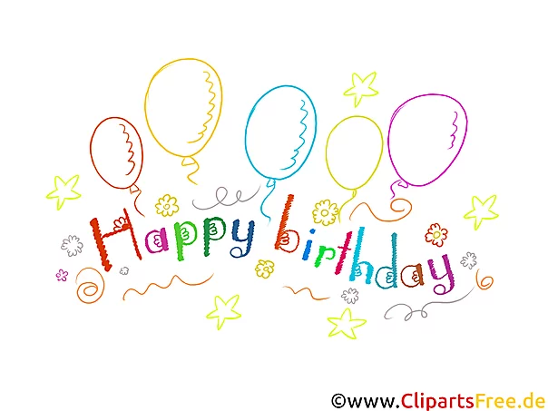Lustiger Text Happy Birthday Clipart