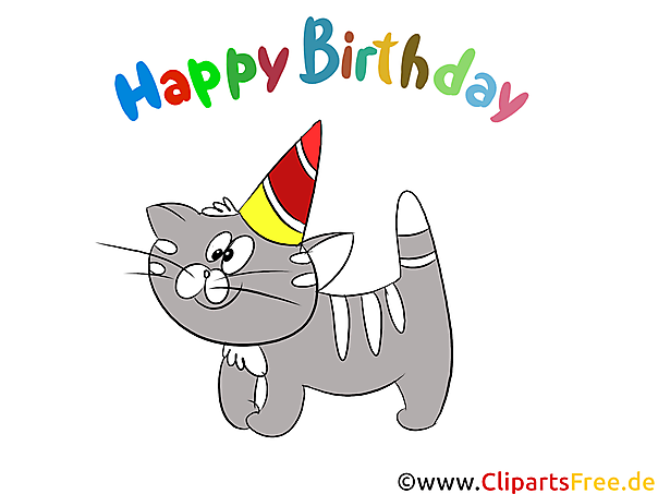 Lustiges Bild mit Happy Birthday Überschrift