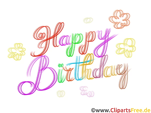 Neonschriftzug Happy Birthday Clip Art