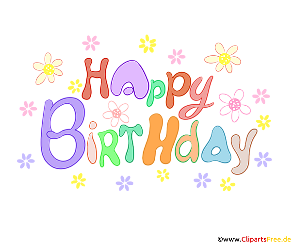 Regenbogen Happy Birthday bunt Font Design