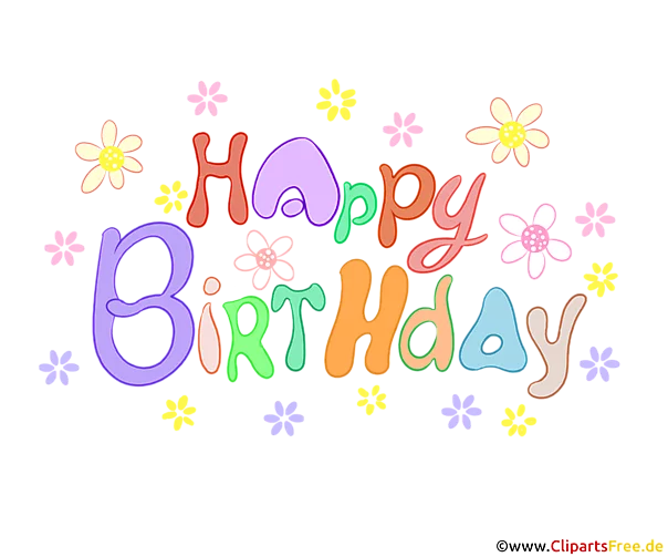 Regenbogen Happy Birthday bunt Font Design