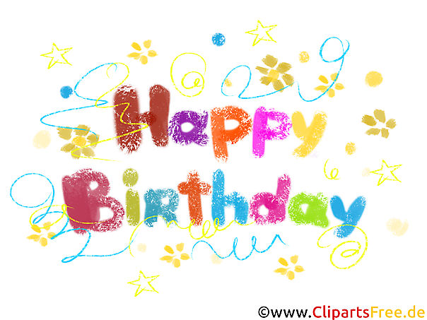 Schöne Buchstaben Happy Birthday zum Drucken